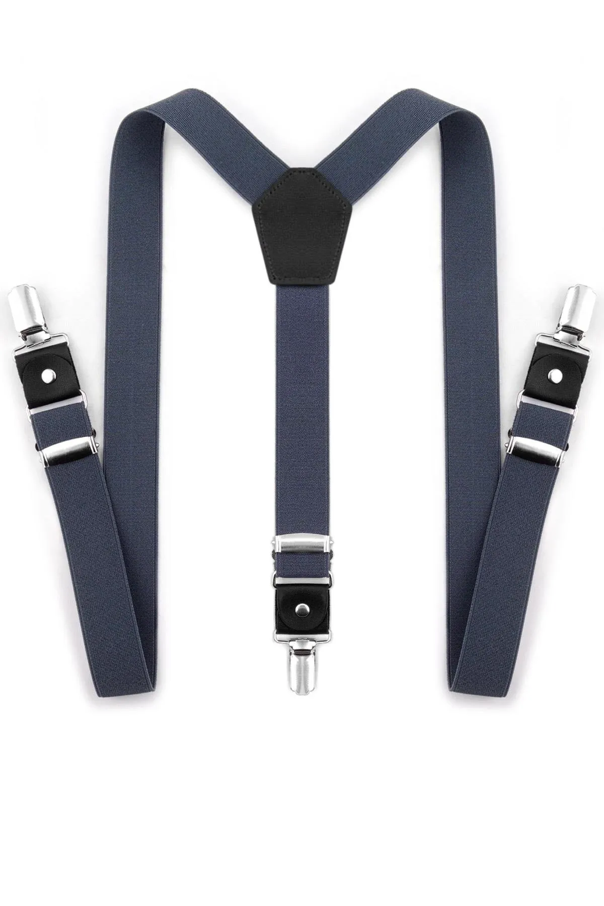 Ayarlanabilir Klipsli Gri Lacivert Çocuk Kemer Pantolon Askısı