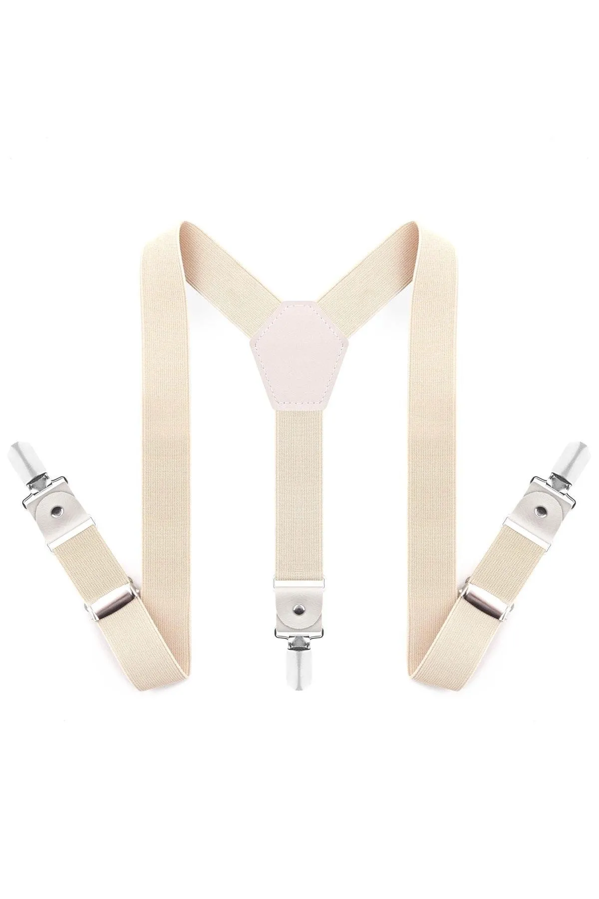Ayarlanabilir Klipsli Krem Çocuk Kemer Pantolon Askısı