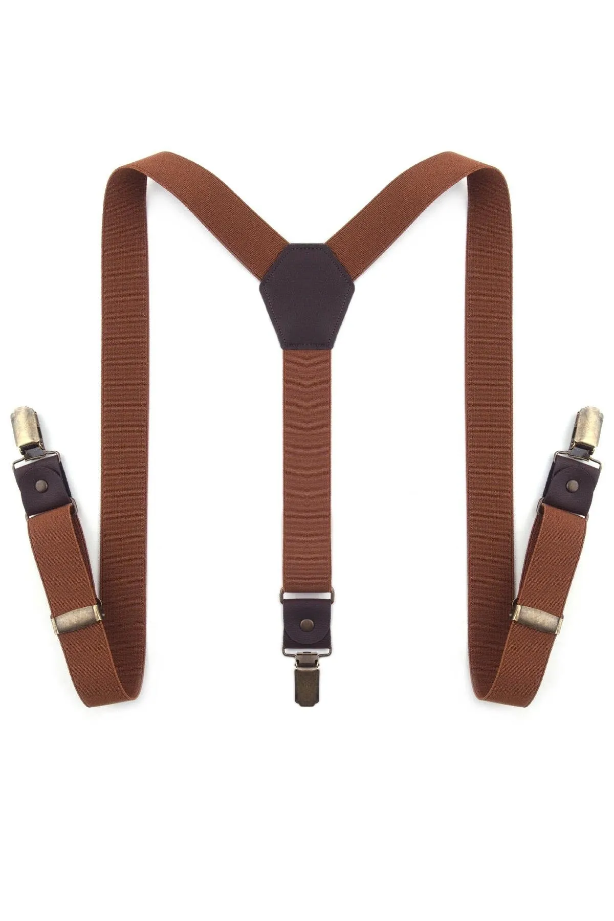 Ayarlanabilir Klipsli Taba Çocuk Kemer Pantolon Askısı