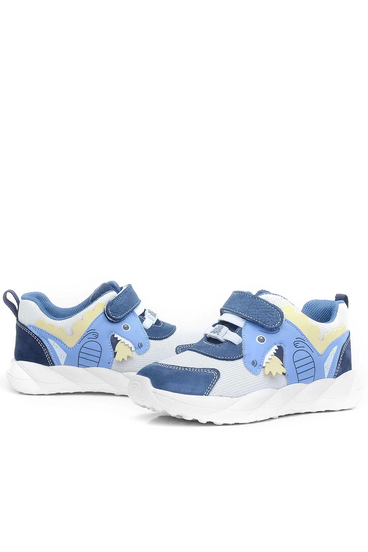Barefoot Hakiki Deri Krem Lacivert Dinazorlu Cırtlı Çocuk Spor Ayakkabı