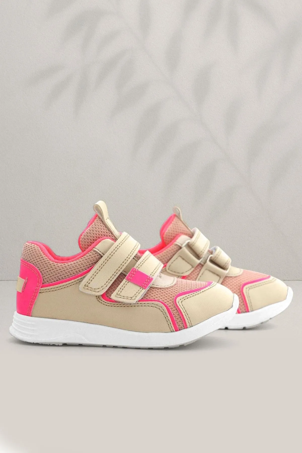 Bej Pembe Cırt Cırtlı Kız Çocuk Spor Ayakkabı
