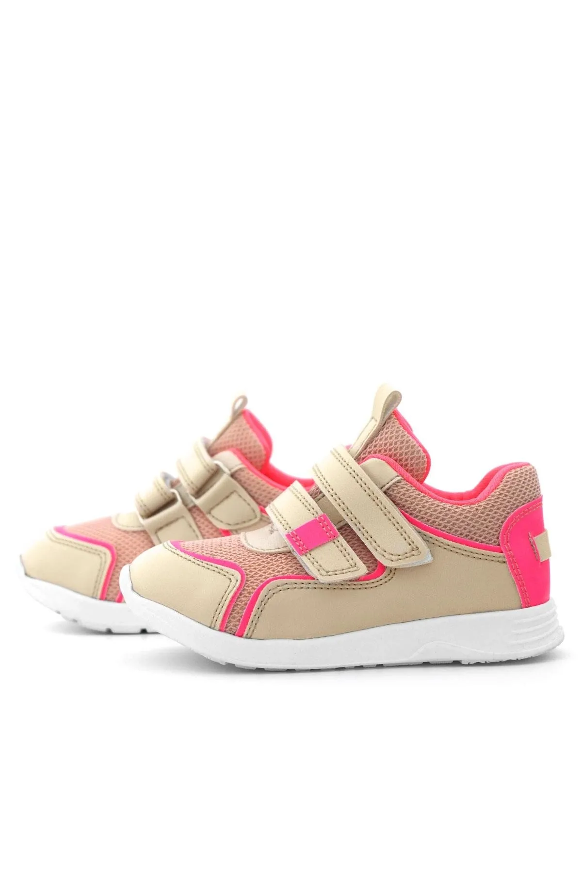 Bej Pembe Cırt Cırtlı Kız Çocuk Spor Ayakkabı