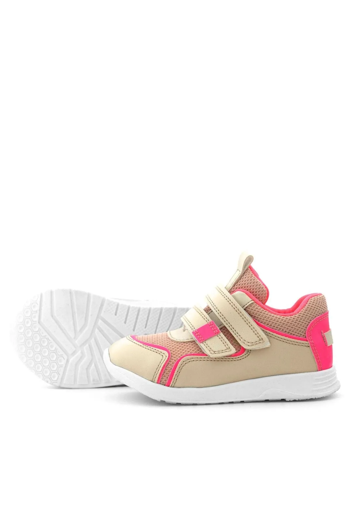 Bej Pembe Cırt Cırtlı Kız Çocuk Spor Ayakkabı