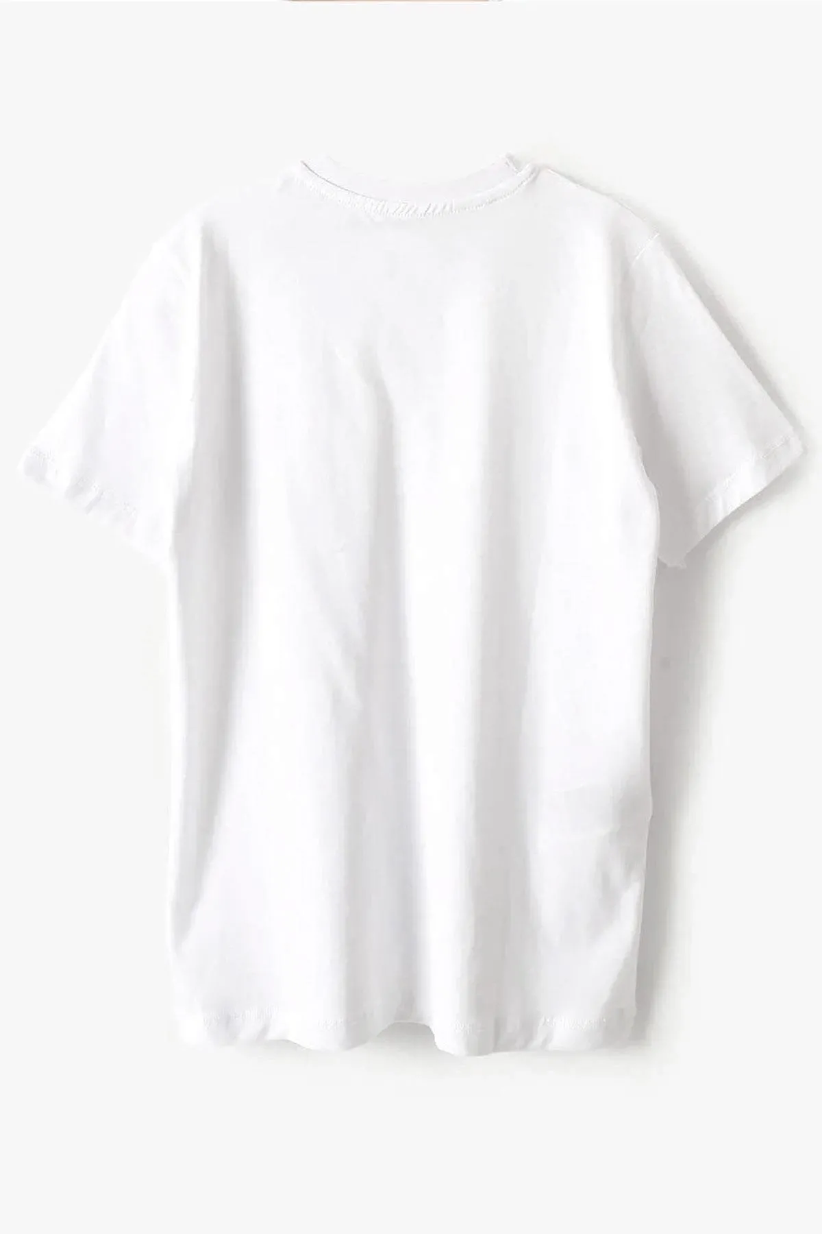 Beyaz %100 Pamuk Unisex Kısa Kollu Çocuk Tişört