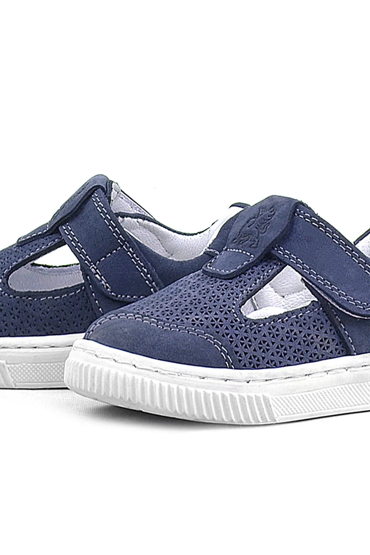 Bheem Hakiki Deri Lacivert Nubuk Cırtlı Bebek Sneaker Sandalet