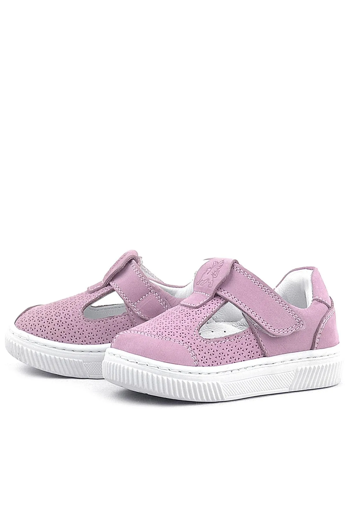 Bheem Hakiki Deri Pudra Cırtlı Bebek Sneaker Sandalet