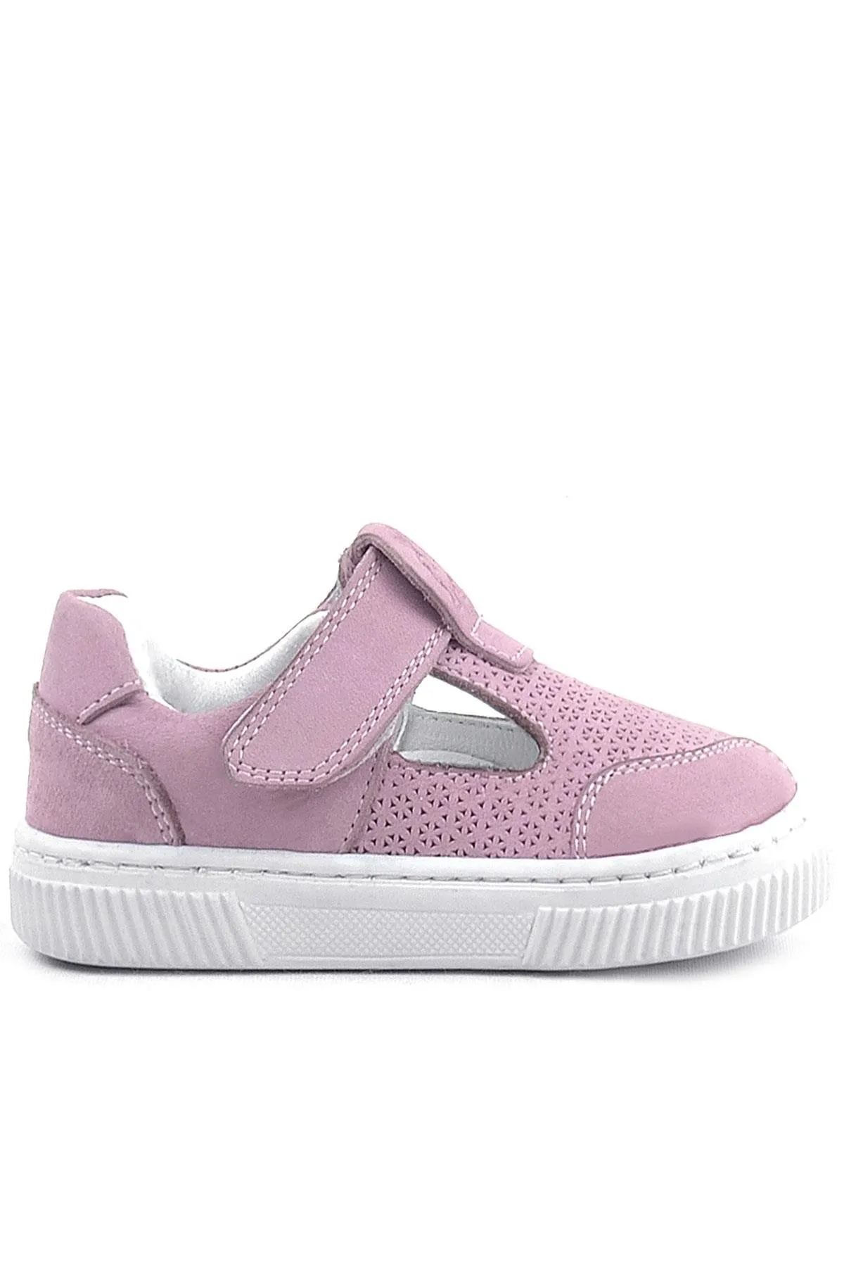 Bheem Hakiki Deri Pudra Cırtlı Bebek Sneaker Sandalet