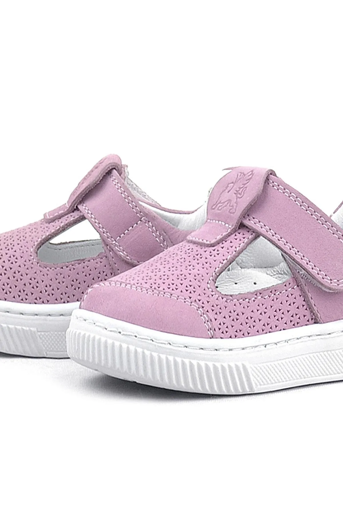 Bheem Hakiki Deri Pudra Cırtlı Bebek Sneaker Sandalet