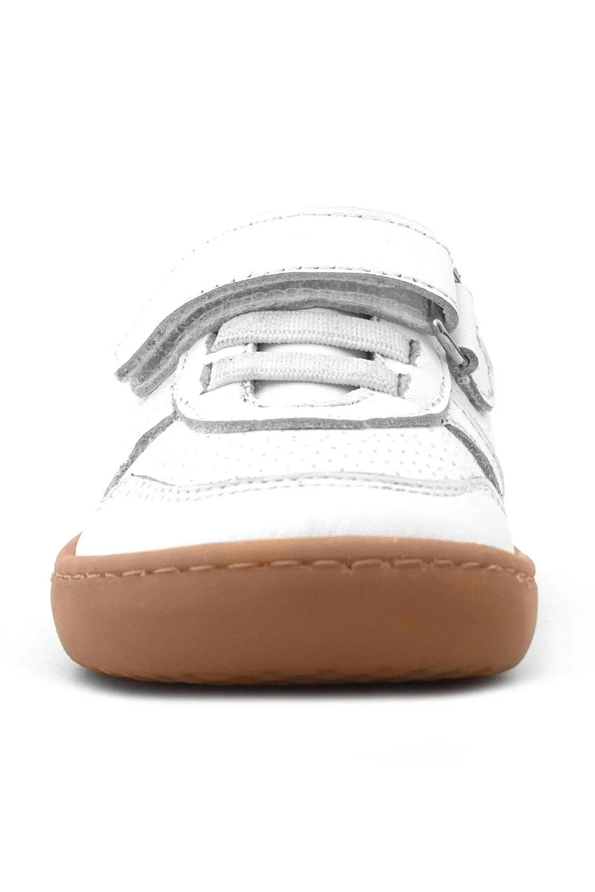 Bob Hakiki Deri Beyaz Barefoot Cırtlı Lastikli Bebek Sneaker Ayakkabı