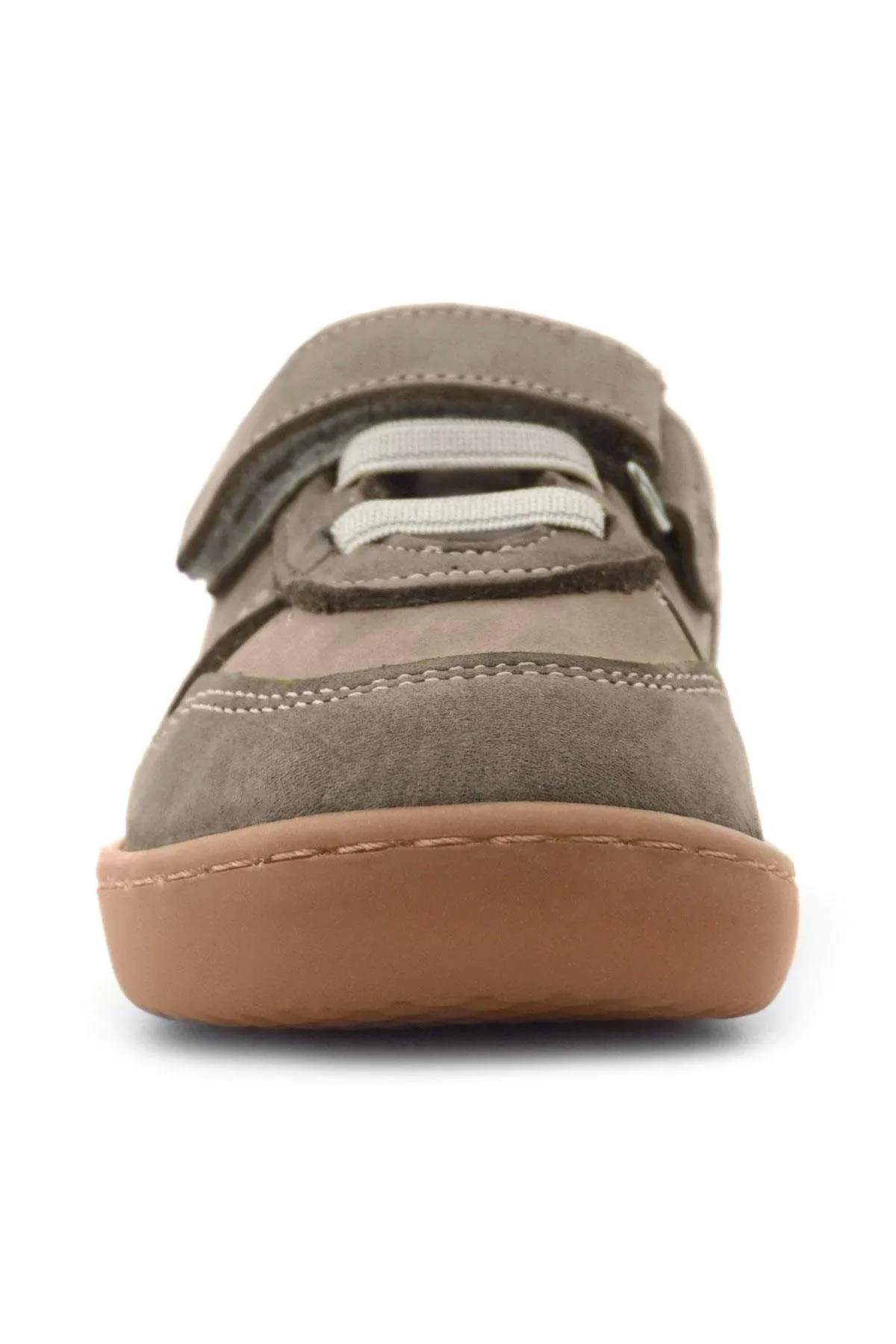 Bob Hakiki Deri Kum Krem Barefoot Cırtlı Lastikli Bebek Sneaker Ayakkabı