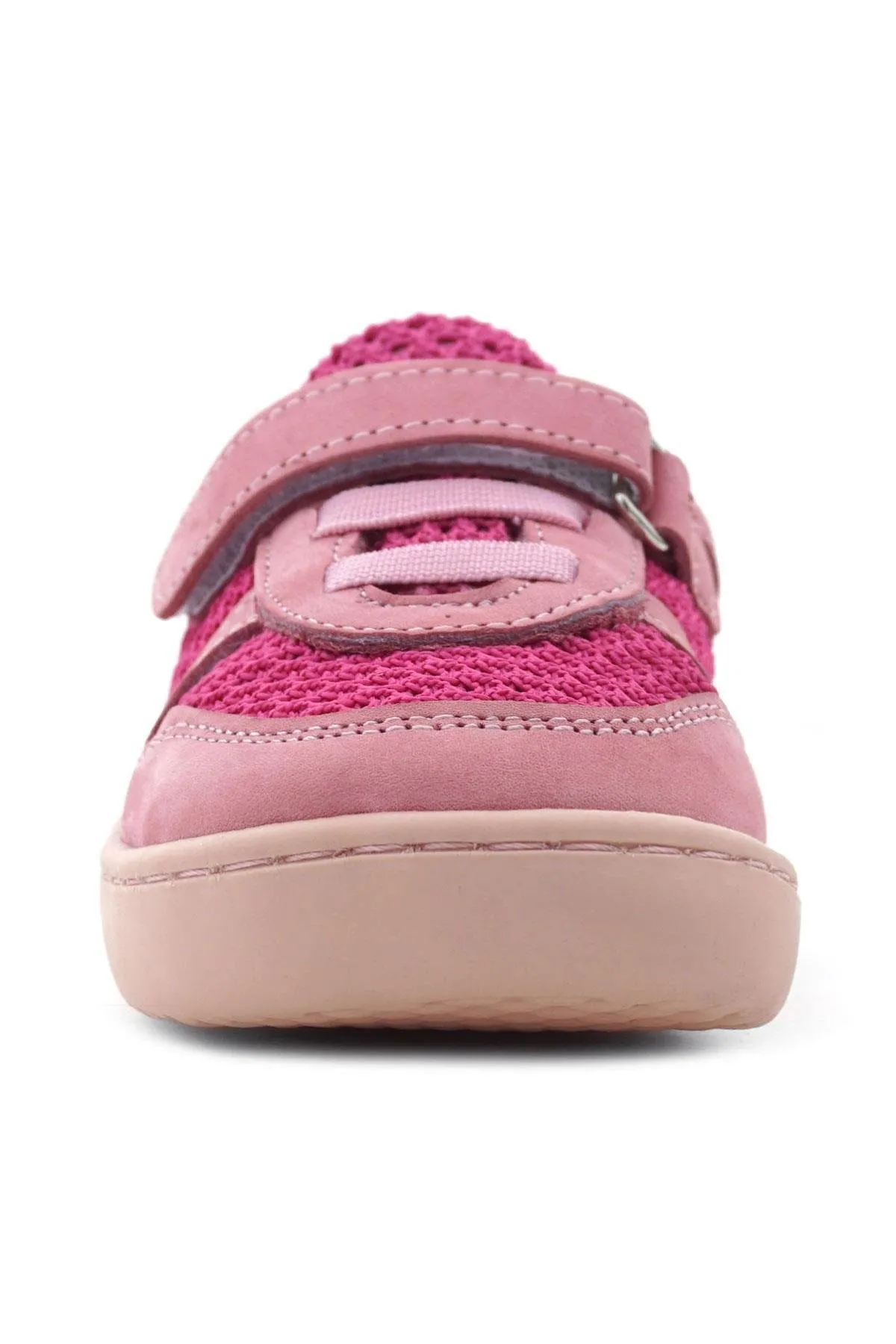 Bob Hakiki Deri Pembe Mor Barefoot Cırtlı Lastikli Bebek Sneaker Ayakkabı