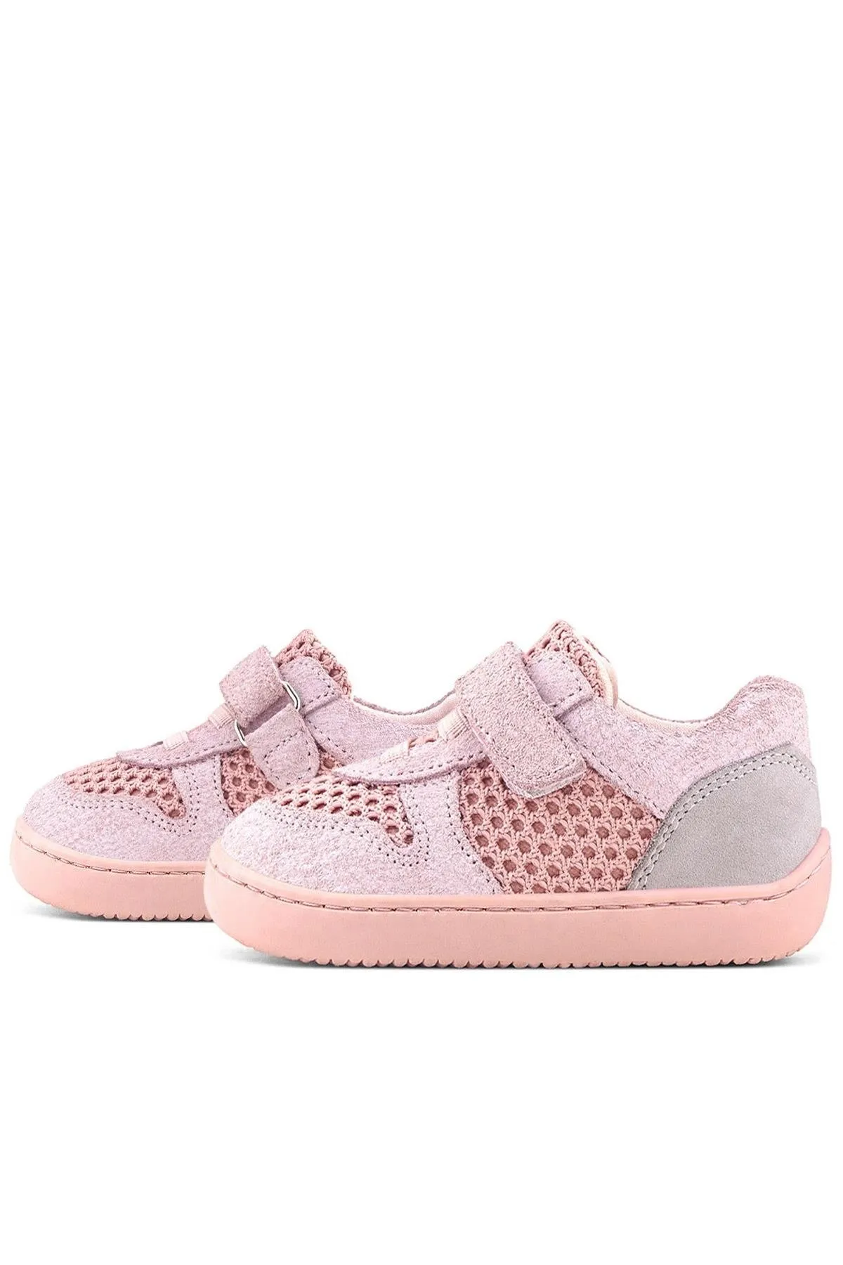 Bob Hakiki Deri Pudra Gri Barefoot Cırtlı Lastikli Bebek Sneaker Ayakkabı