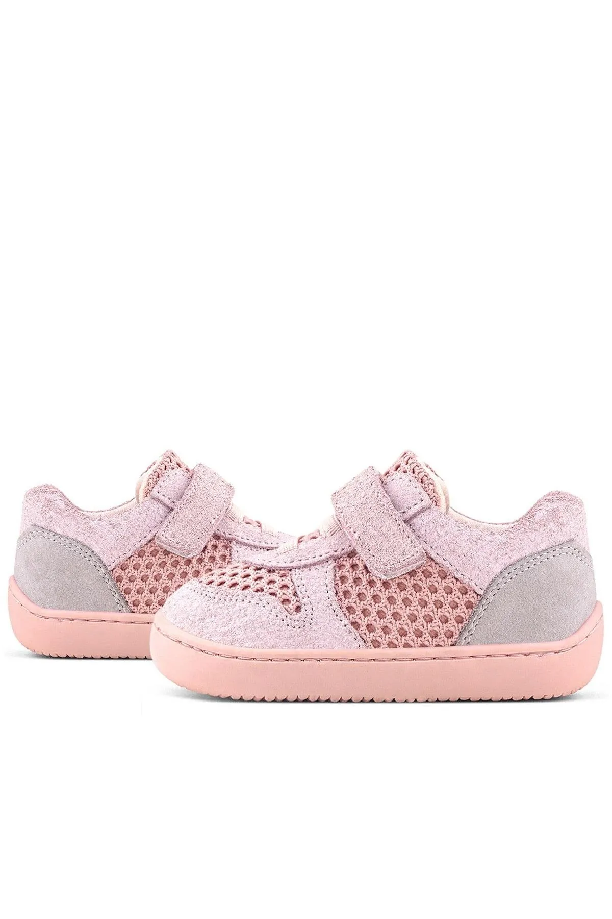 Bob Hakiki Deri Pudra Gri Barefoot Cırtlı Lastikli Bebek Sneaker Ayakkabı