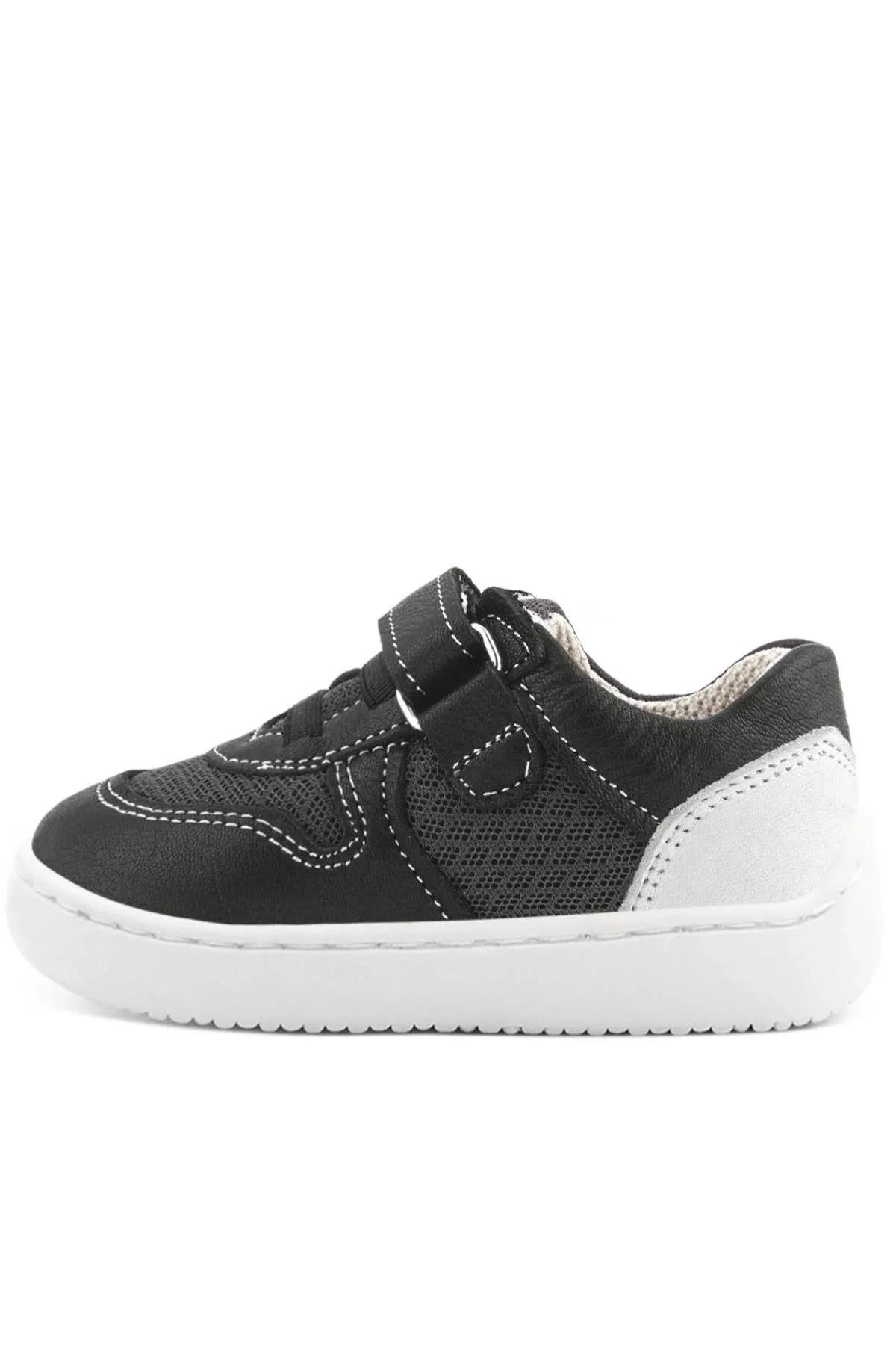 Bob Hakiki Deri Siyah Barefoot Cırtlı Lastikli Bebek Sneaker Ayakkabı