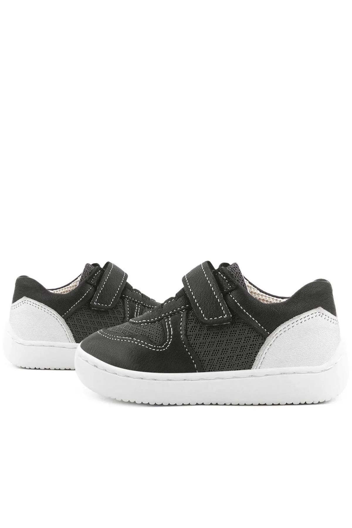 Bob Hakiki Deri Siyah Barefoot Cırtlı Lastikli Bebek Sneaker Ayakkabı