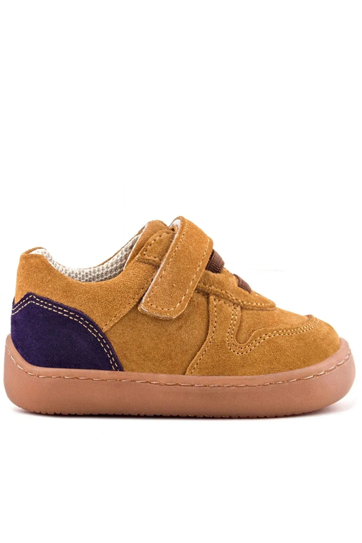 Bob Hakiki Deri Taba Barefoot Cırtlı Lastikli Bebek Sneaker Ayakkabı