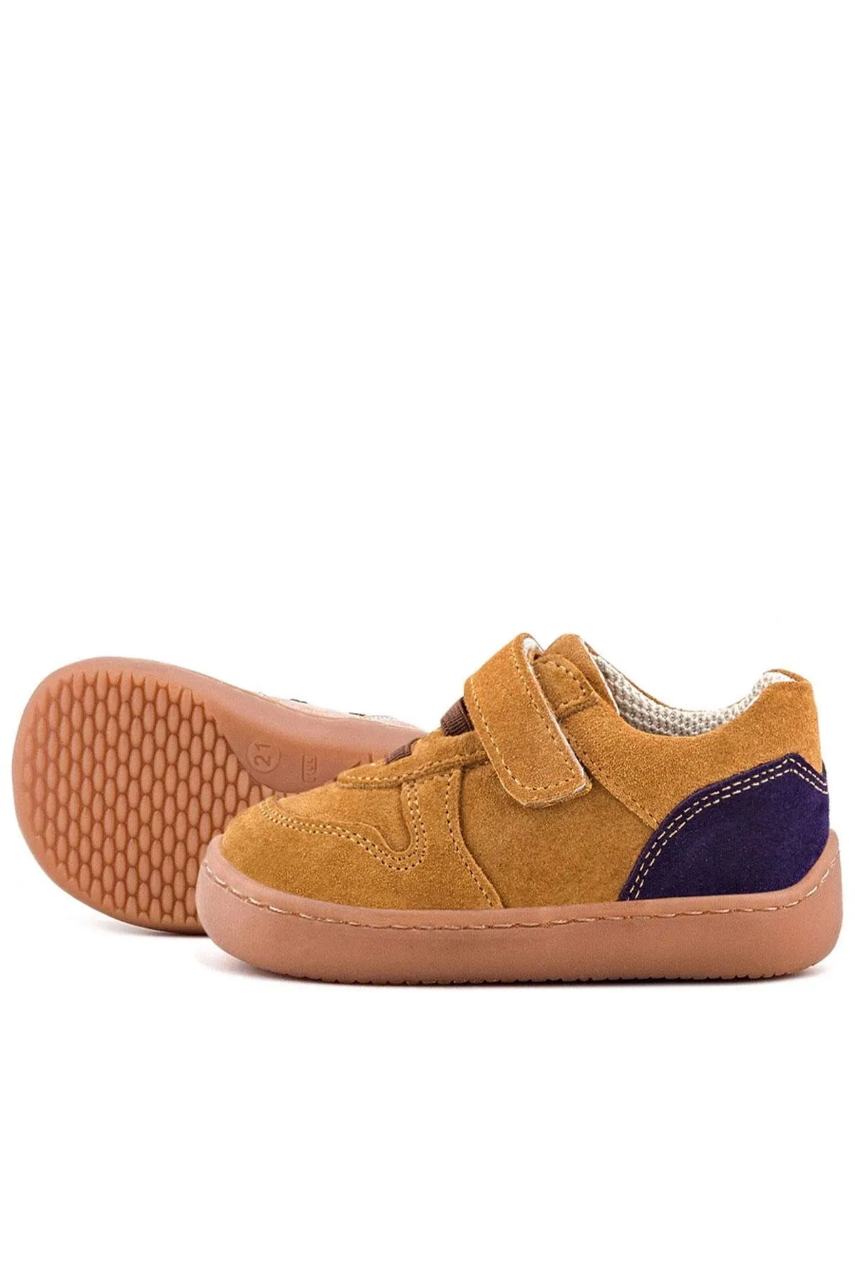 Bob Hakiki Deri Taba Barefoot Cırtlı Lastikli Bebek Sneaker Ayakkabı