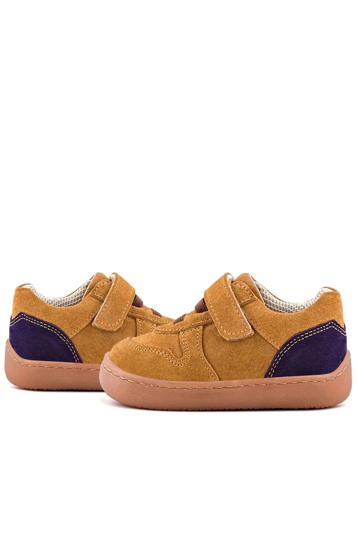 Bob Hakiki Deri Taba Barefoot Cırtlı Lastikli Bebek Sneaker Ayakkabı