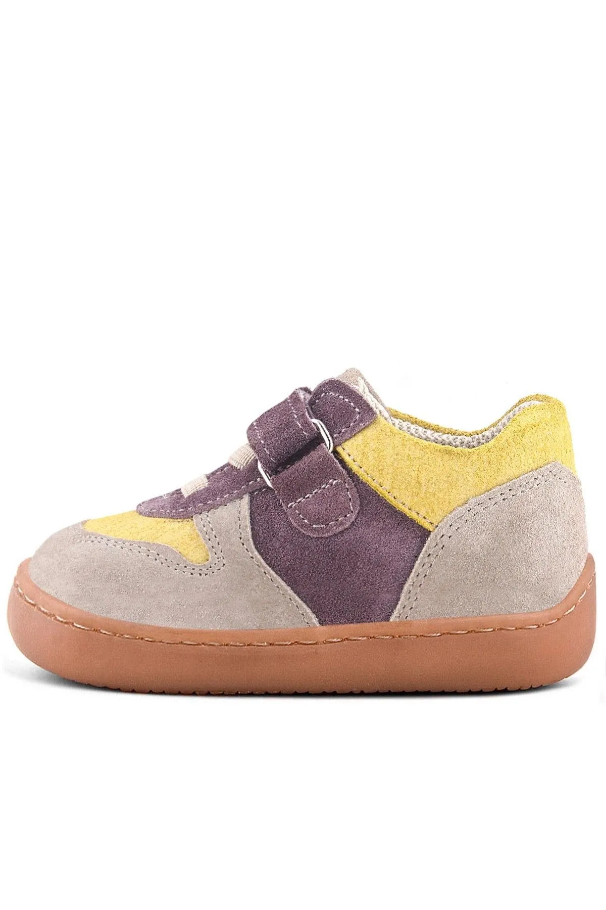 Bob Hakiki Deri Vizon Sarı Barefoot Cırtlı Lastikli Bebek Sneaker Ayakkabı