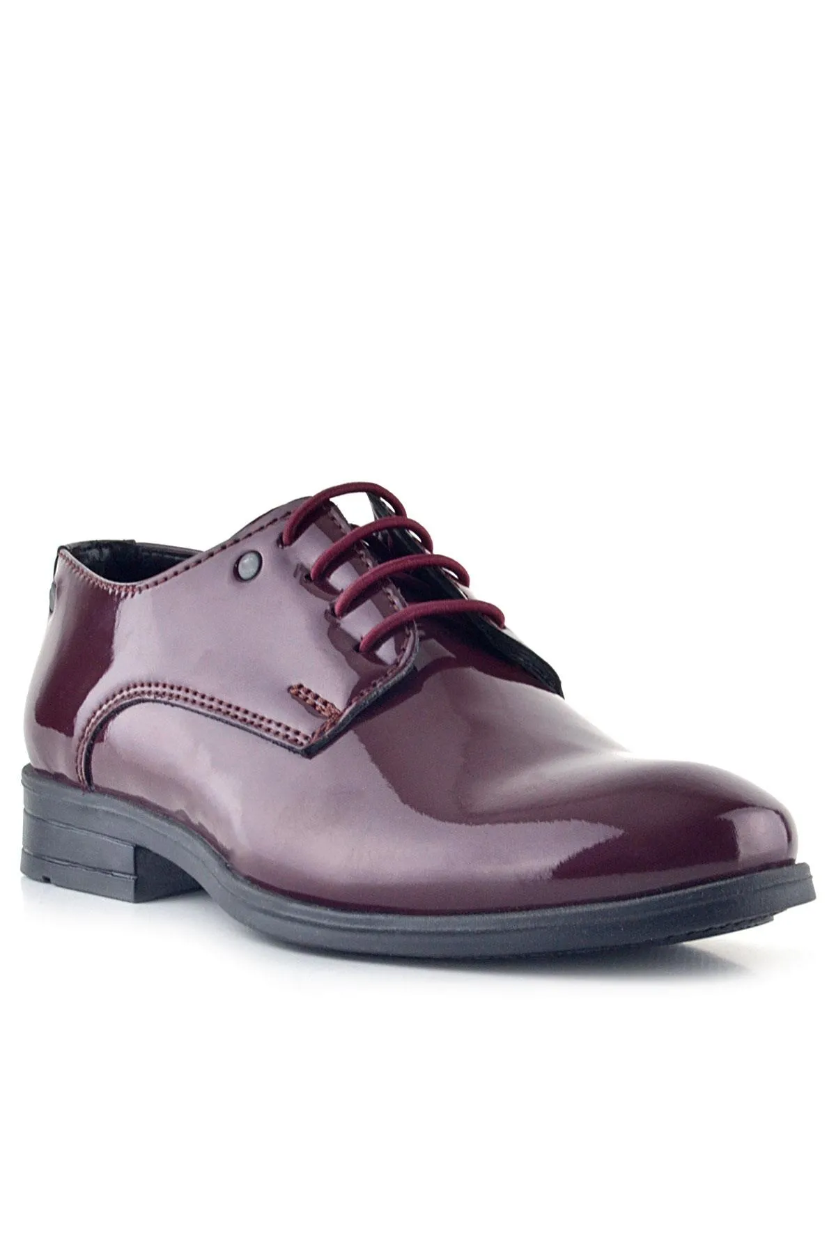 Bordo Rugan Bağcıklı Metal Detaylı Oxford Çocuk Klasik Ayakkabısı