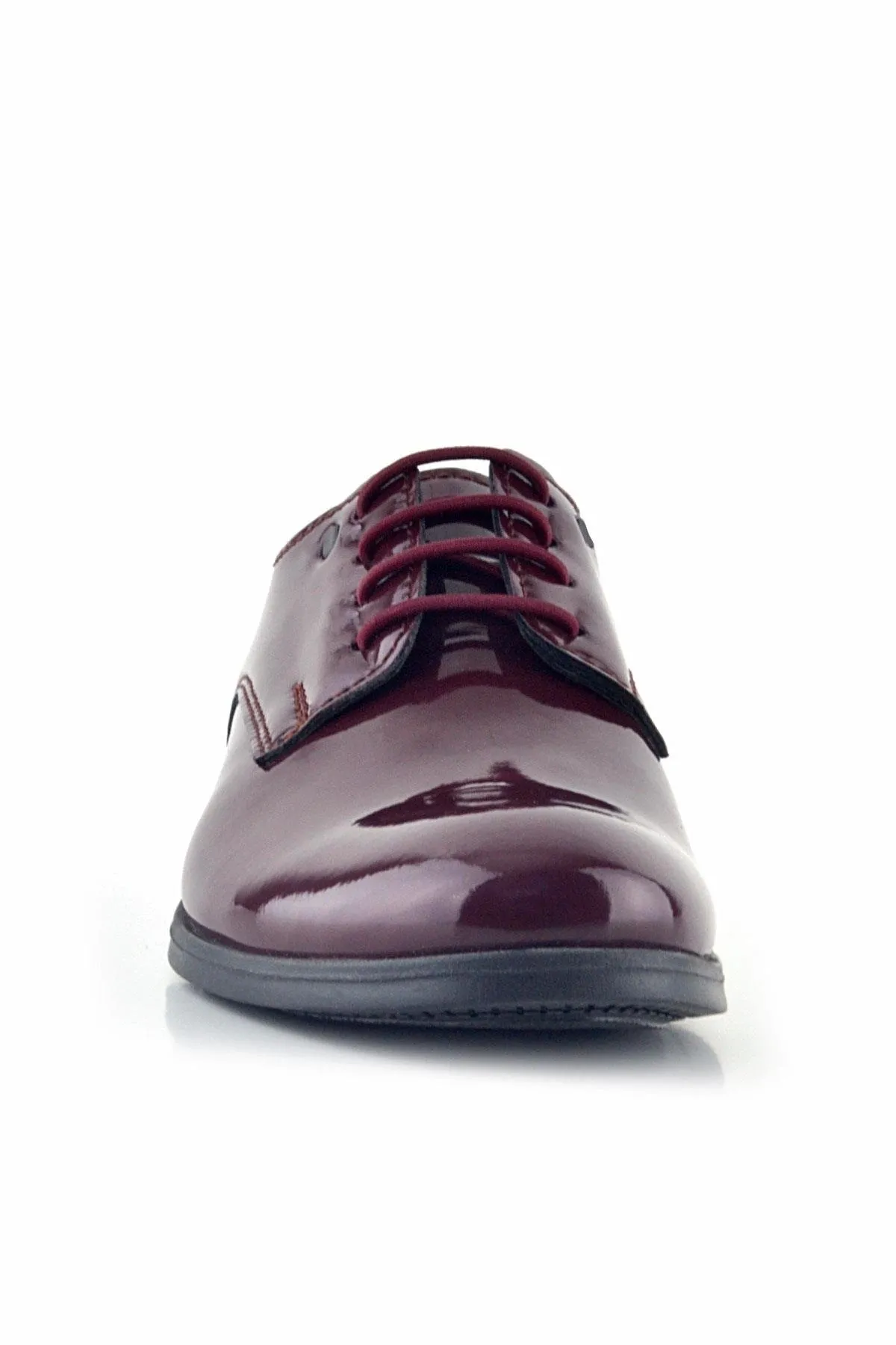 Bordo Rugan Bağcıklı Metal Detaylı Oxford Çocuk Klasik Ayakkabısı
