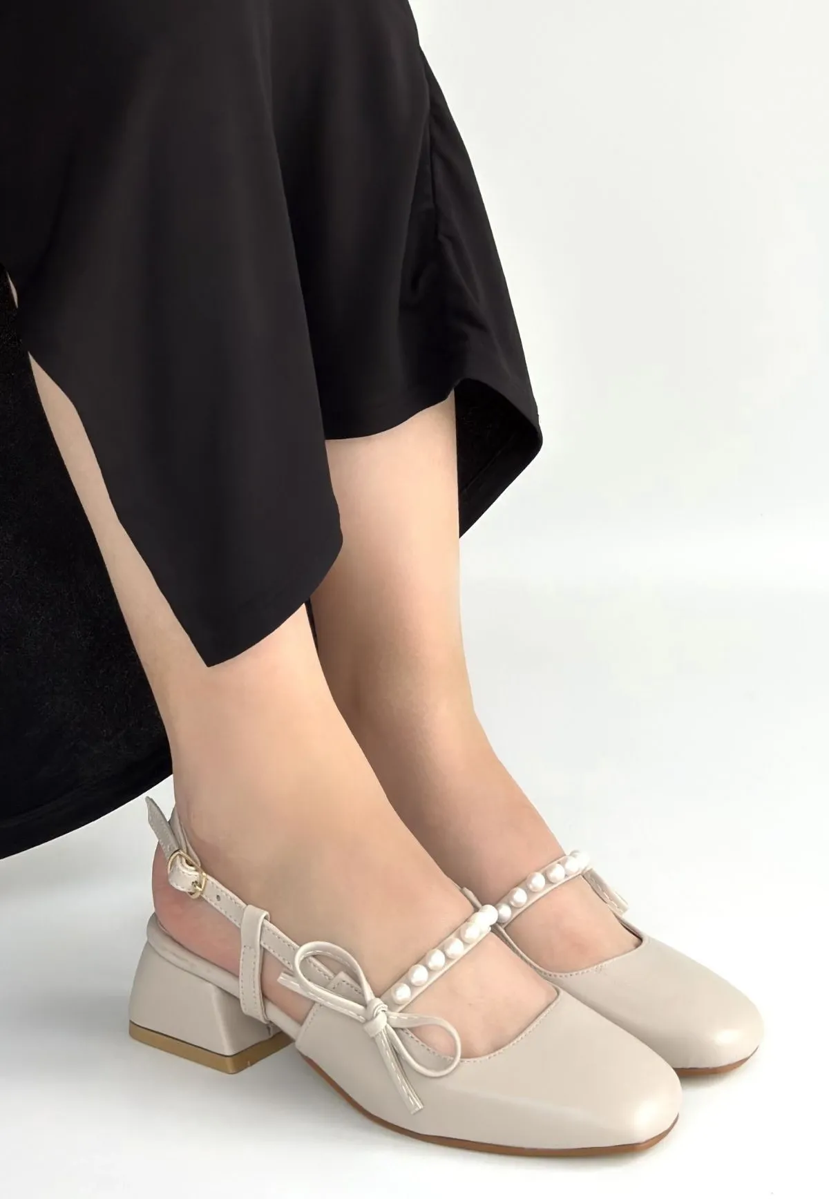 Ceyda Bej Cilt Topuklu Ayakkabı