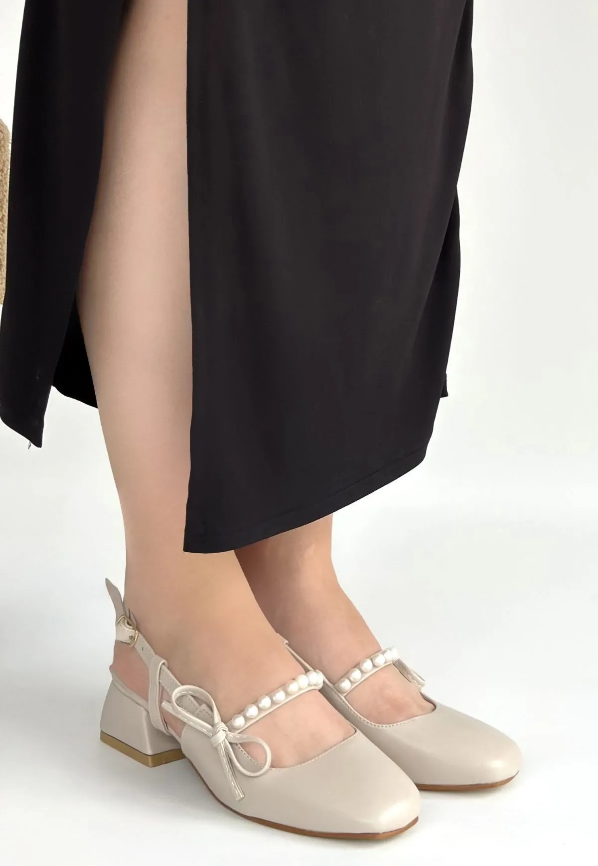 Ceyda Bej Cilt Topuklu Ayakkabı