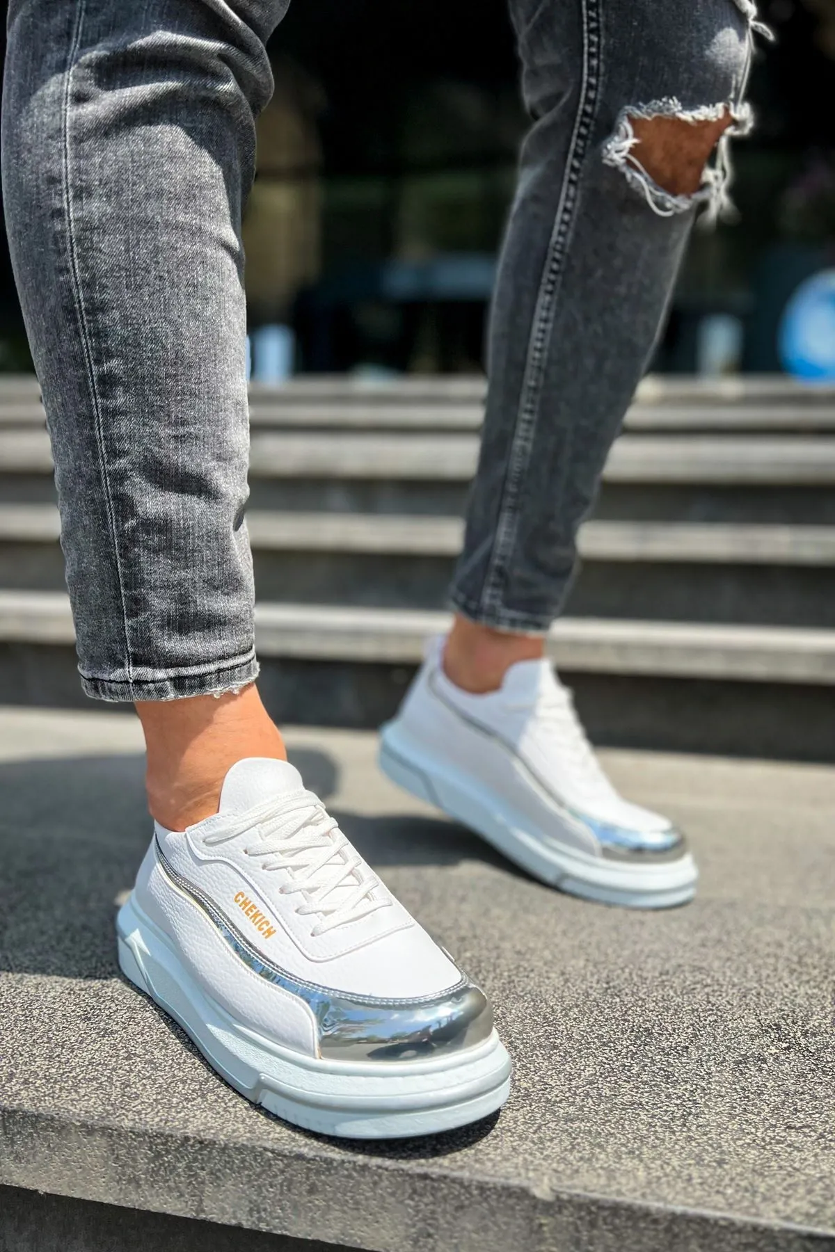 Ch041 - Cbt Renaissance Erkek Ayakkabı Beyaz/gumus