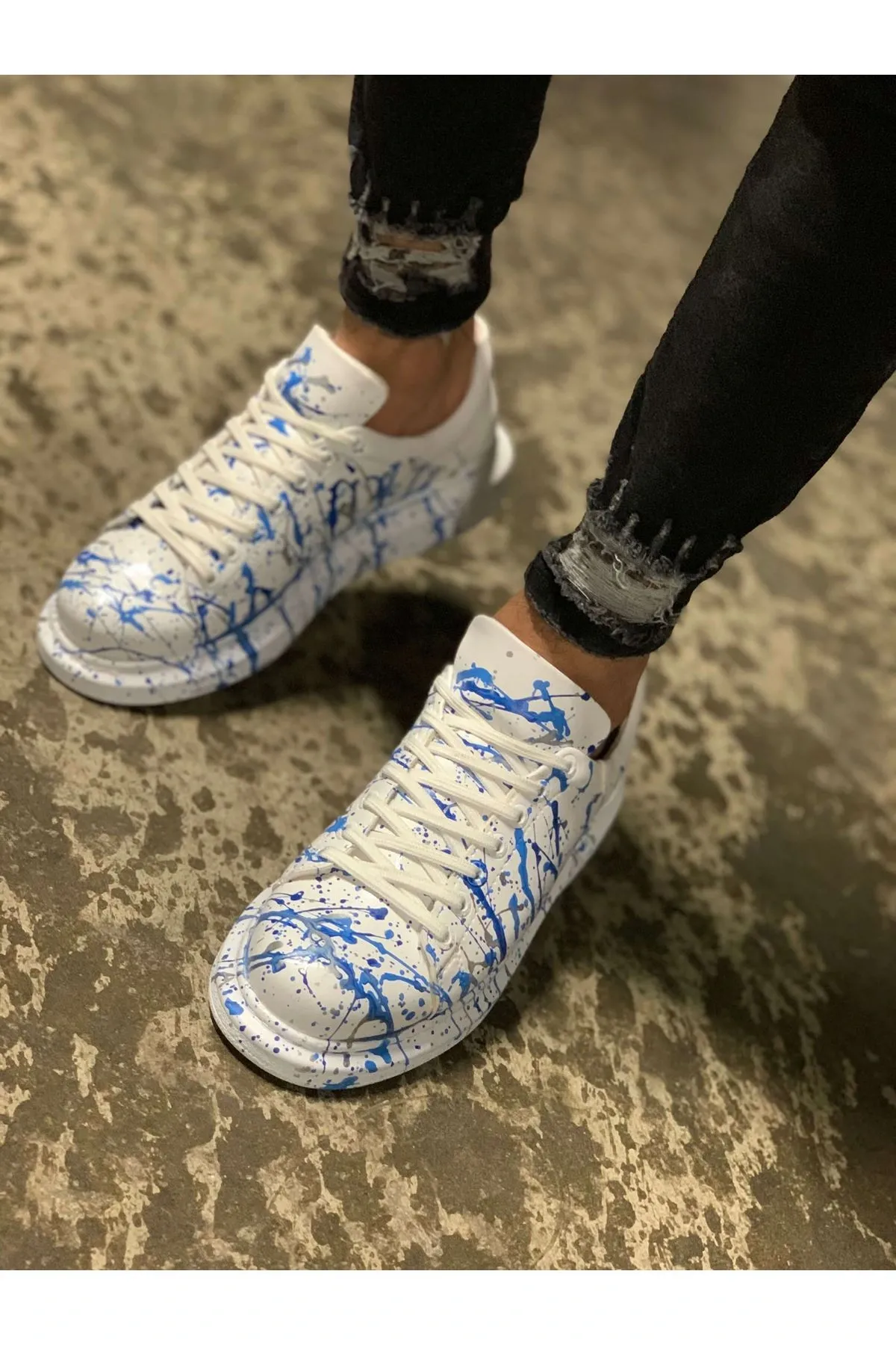 Ch254 - Cbt Pittura Erkek Ayakkabı 416 Mavı Püskürtme