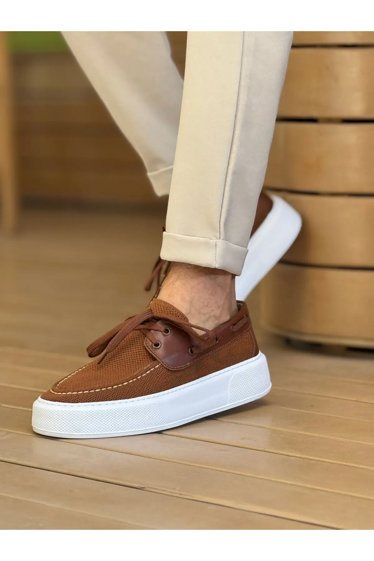 Ch2602 - Triko Erkek Ayakkabı Kahve
