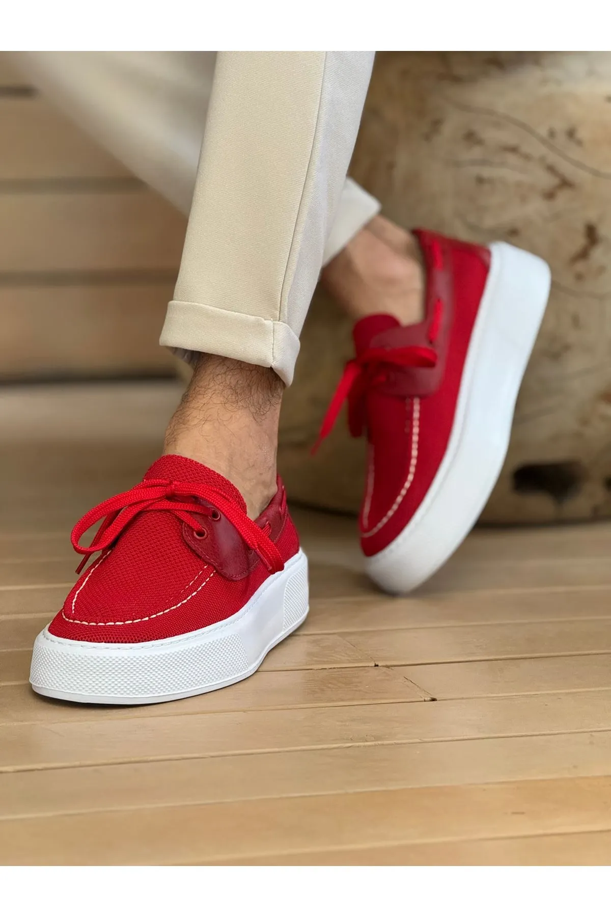 Ch2602 - Triko Erkek Ayakkabı Kırmızı