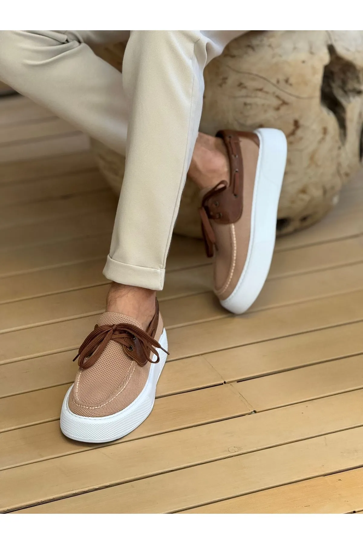 Ch2602 - Triko Erkek Ayakkabı Taba