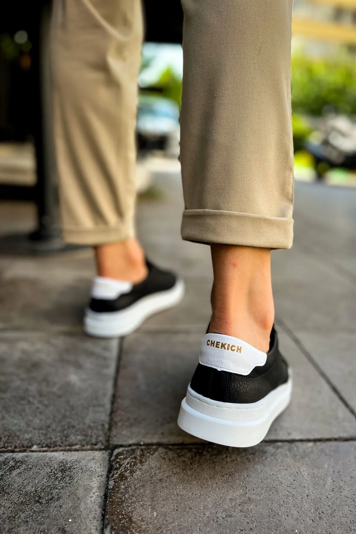 Ch979 - Santoni Gbt Spor Erkek Ayakkabı Sıyah/beyaz