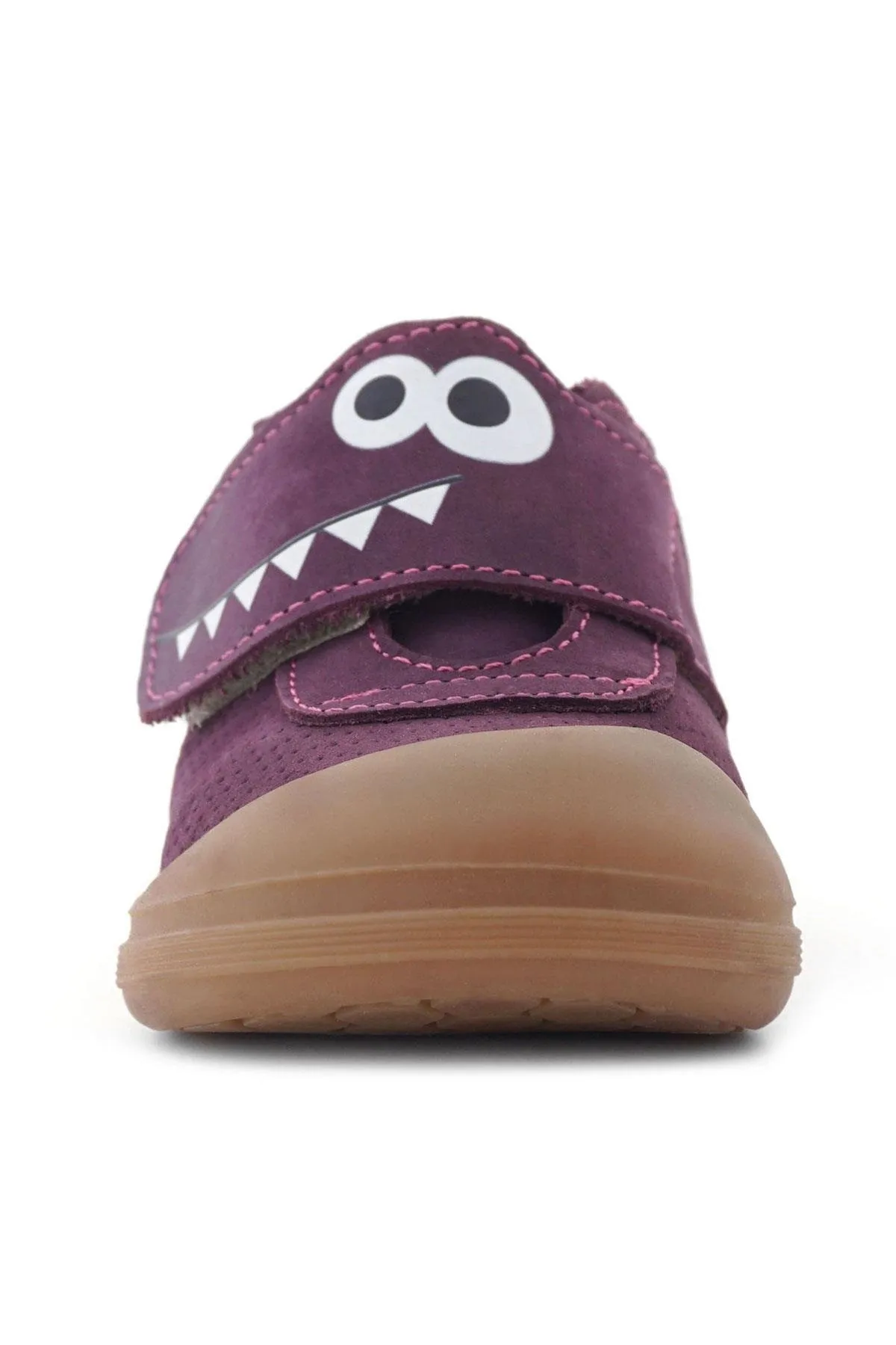 Dino Hakiki Deri Mor Kahverengi Yüksek Bilekli Bebek Ayakkabı