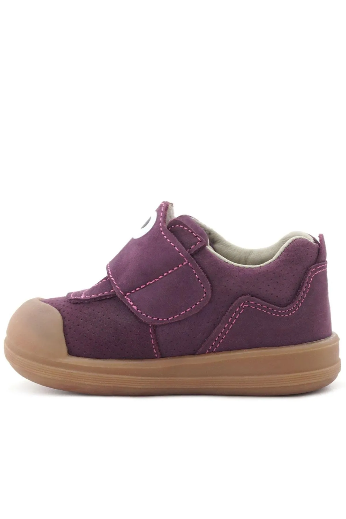 Dino Hakiki Deri Mor Kahverengi Yüksek Bilekli Bebek Ayakkabı