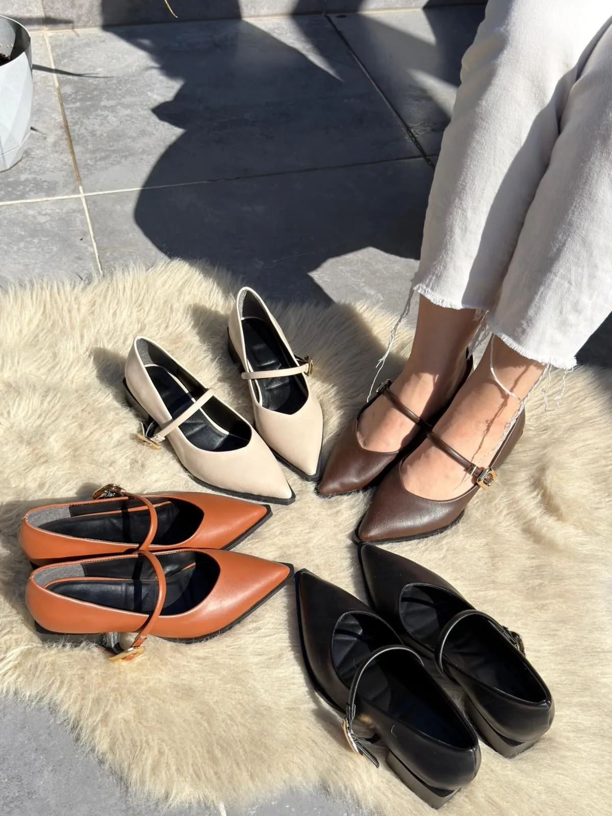 Galye Bej Cilt Topuklu Ayakkabı