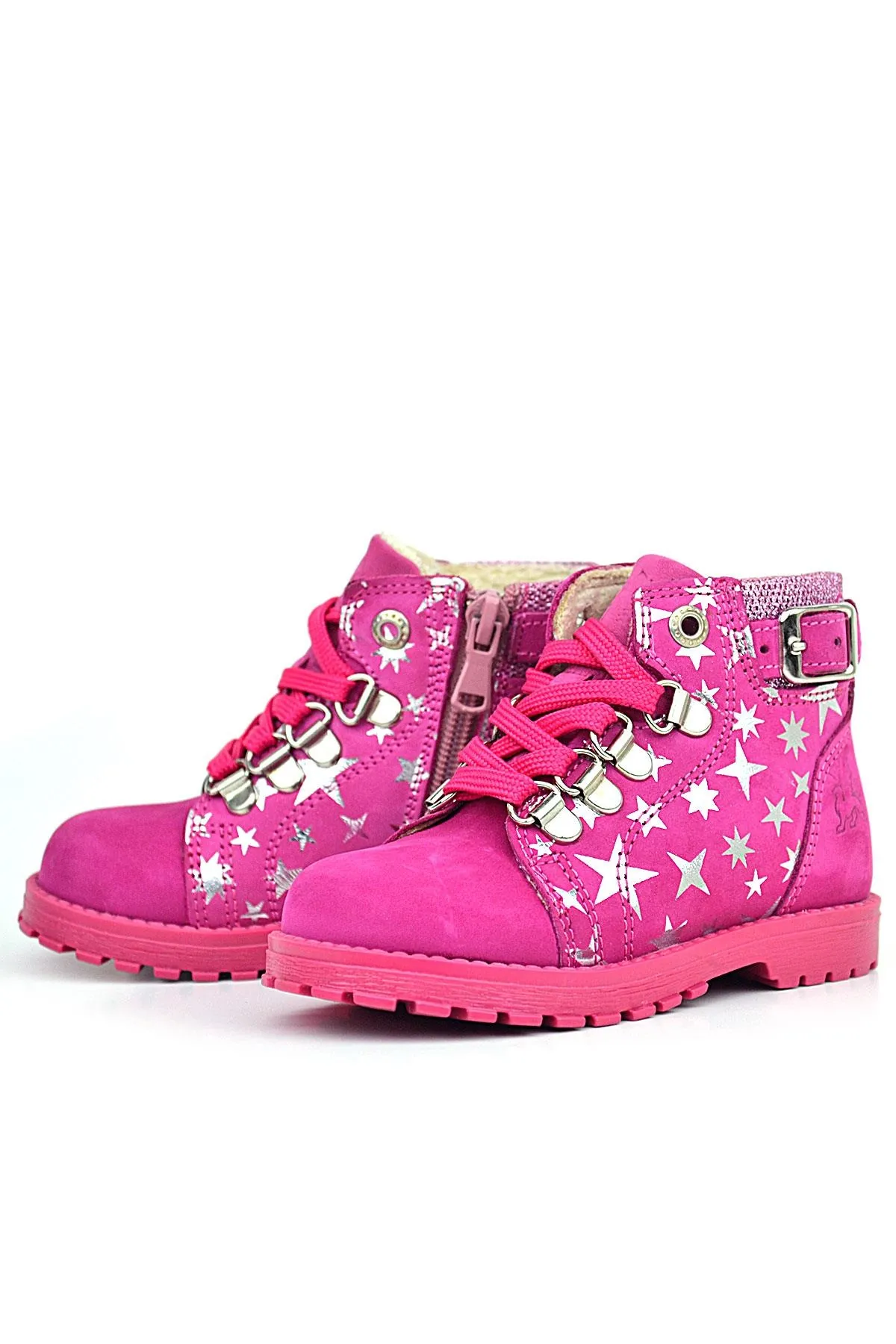 Griffon Hakiki Deri Fuşya Pembe Bebek Bot