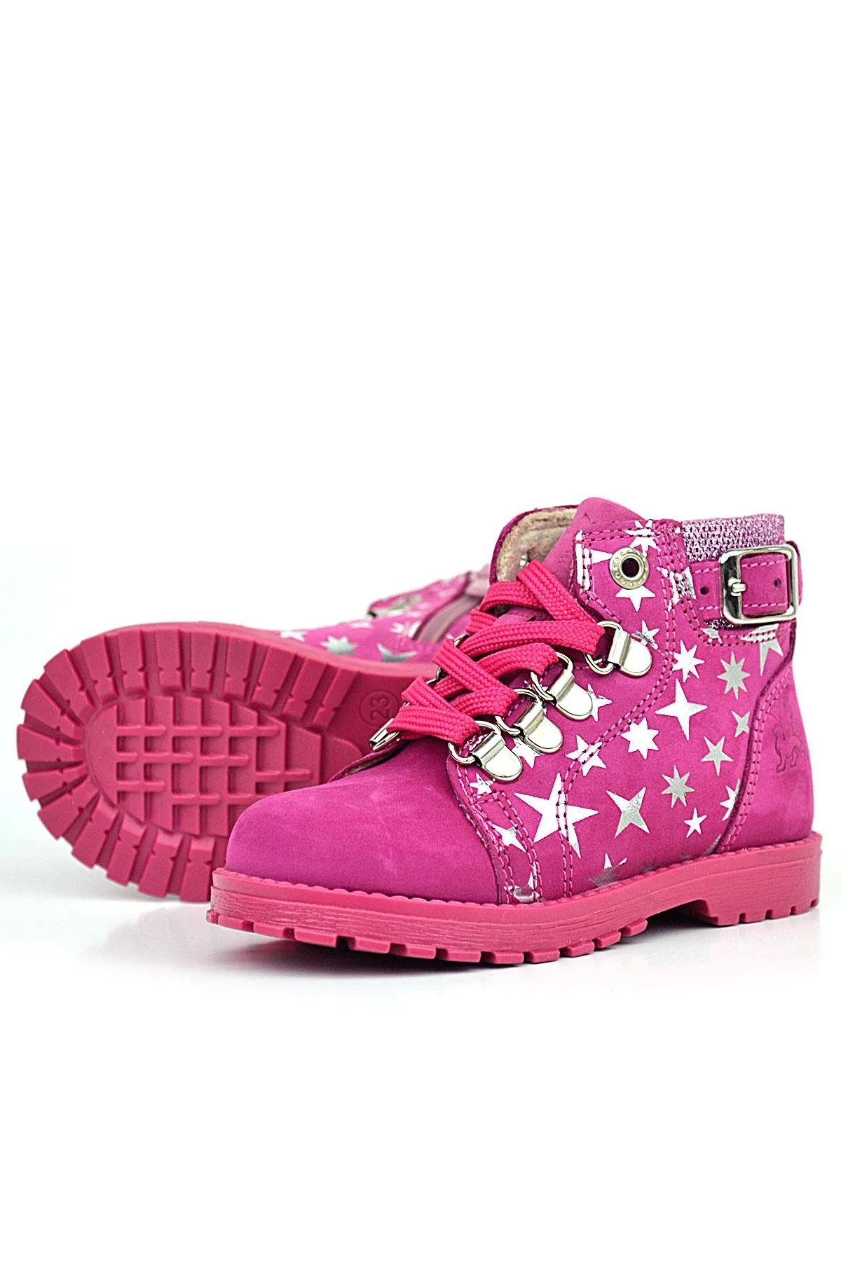 Griffon Hakiki Deri Fuşya Pembe Bebek Bot