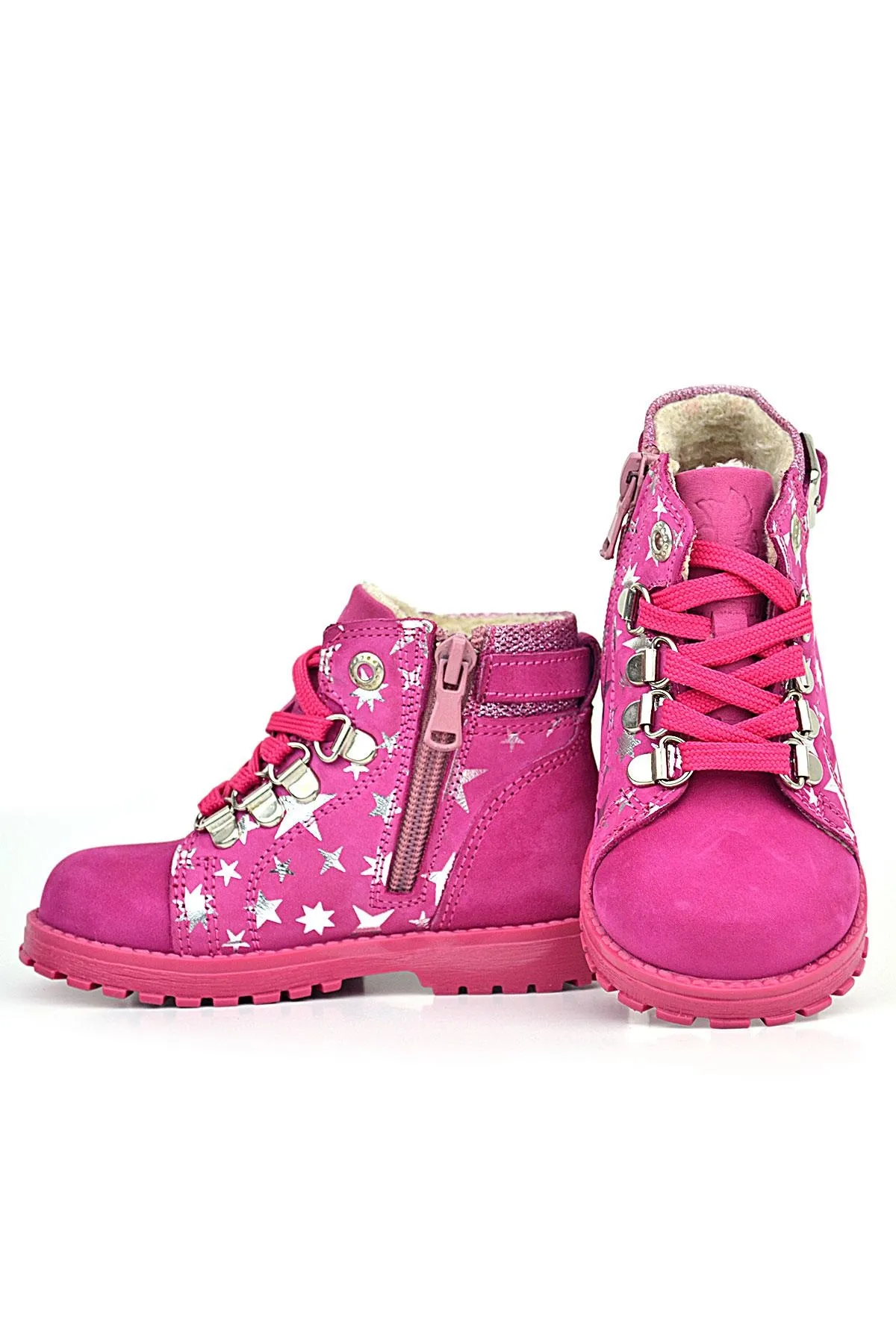 Griffon Hakiki Deri Fuşya Pembe Bebek Bot