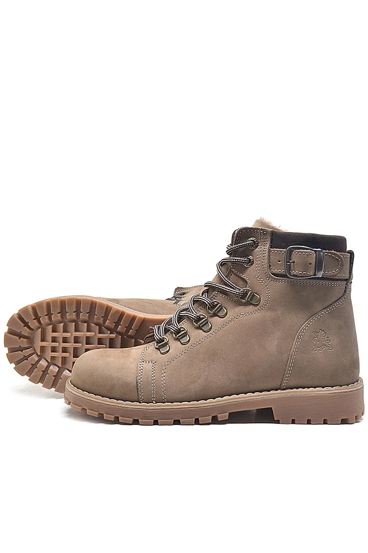 Griffon Hakiki Deri Vizon Fermuarlı Çocuk Bot