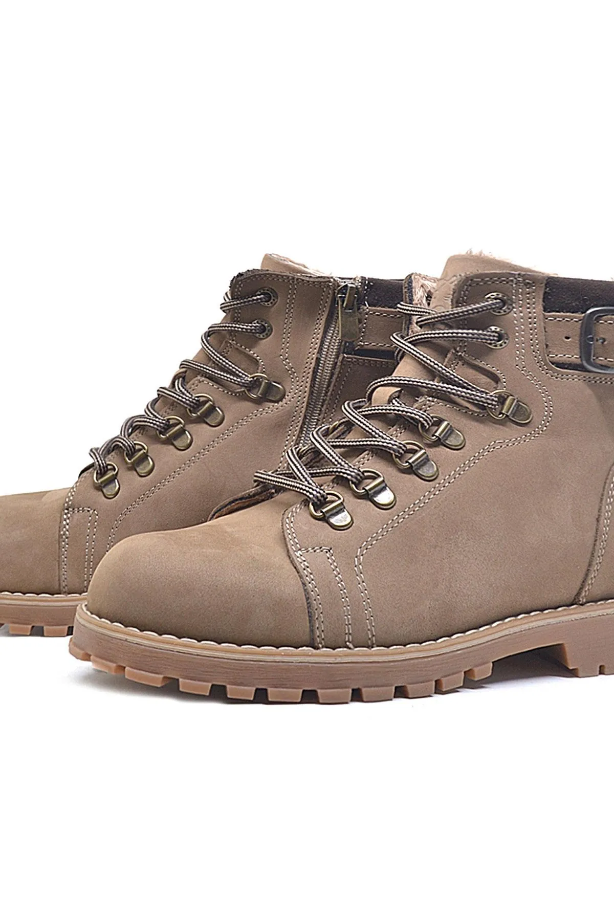 Griffon Hakiki Deri Vizon Fermuarlı Çocuk Bot