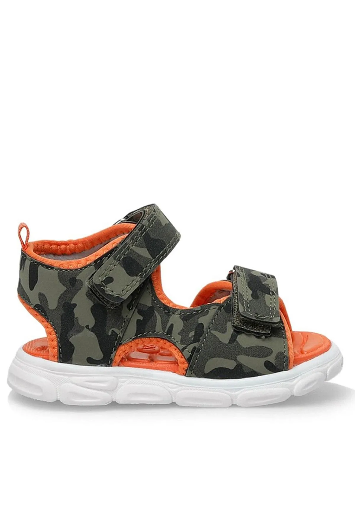 Haki Kamuflaj Desenli Cırtlı Bebek Sandalet Ayakkabı