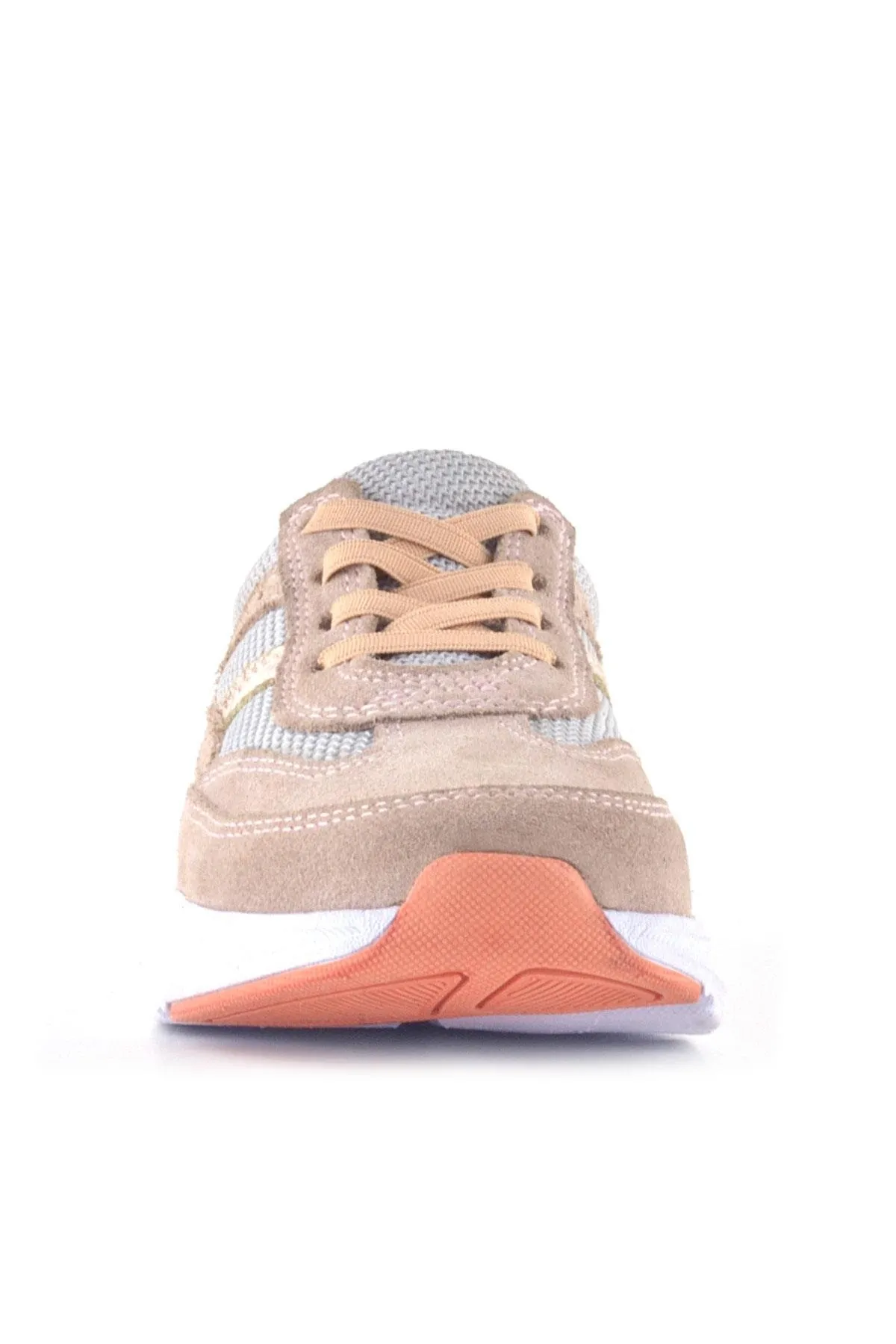 Hakiki Deri Anatomik Pudra Lastik Bağcıklı Hafif Kız Çocuk Günlük Ayakkabı