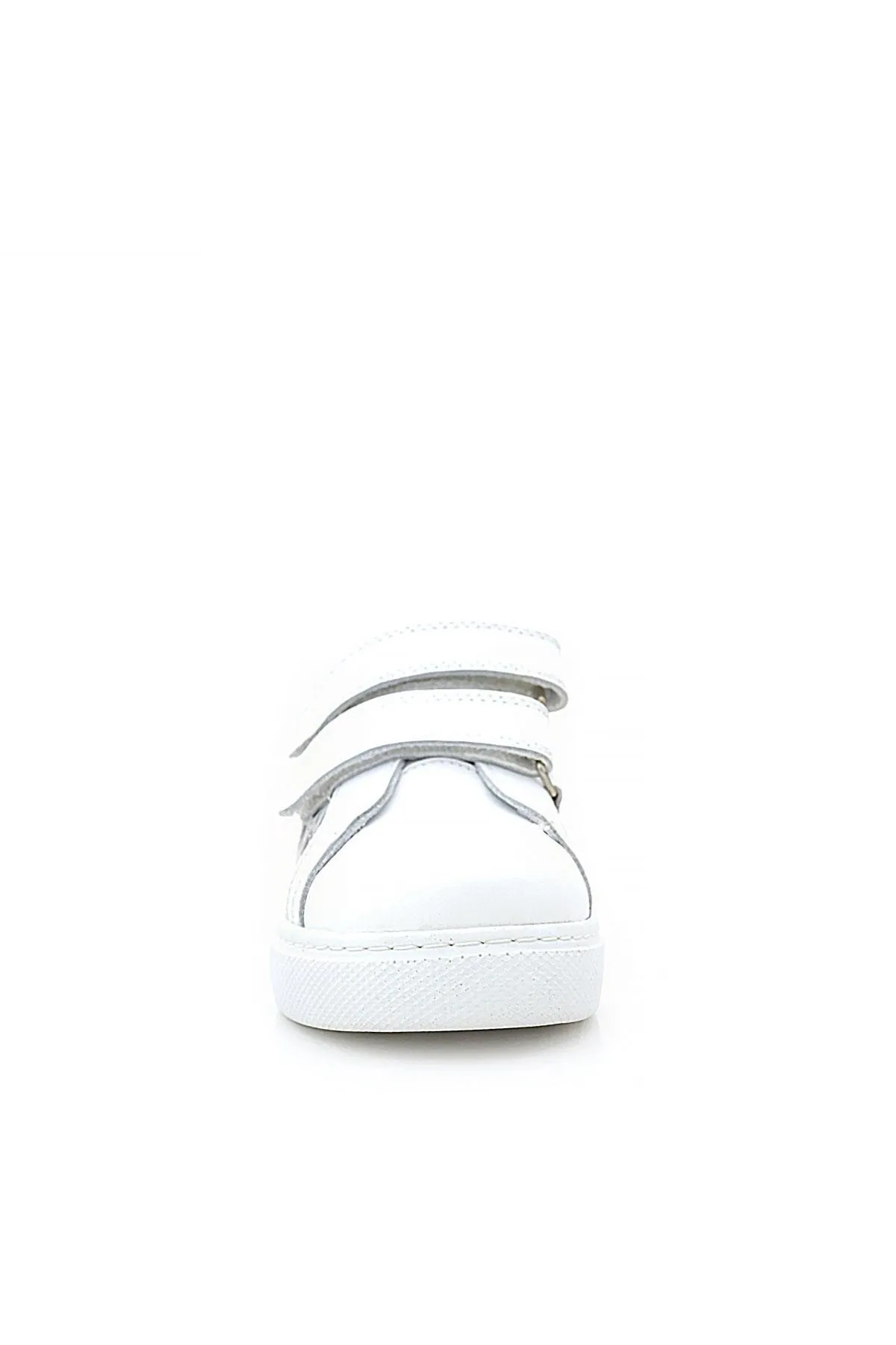 Hakiki Deri Beyaz Cırt Cırtlı Gri Desenli Kız Çocuk Spor Ayakkabı