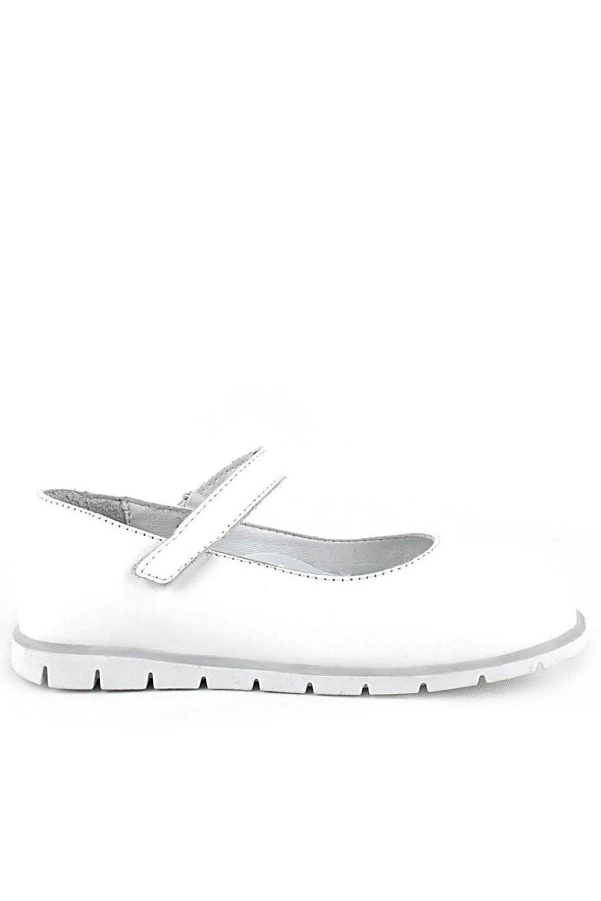 Hakiki Deri Beyaz Kız Çocuk Babet