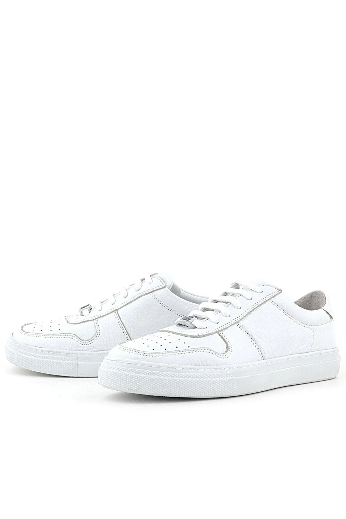 Hakiki Deri Beyaz Kız Çocuk Günlük Sneaker Ayakkabı