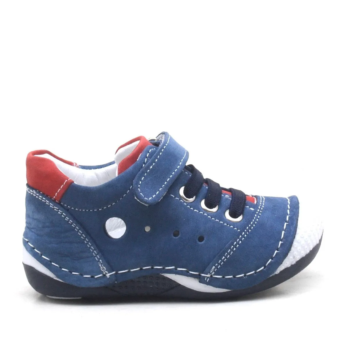 Hakiki Deri Cırtlı Lastikli Bebek Spor Ayakkabı Patik