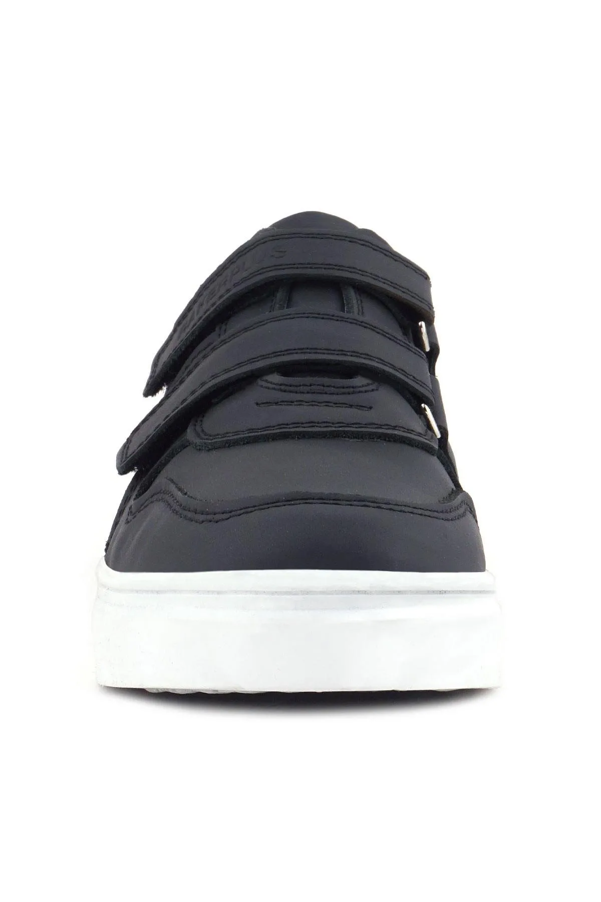 Hakiki Deri Cırtlı Siyah Beyaz Tabanlı Erkek Çocuk Spor Ayakkabı