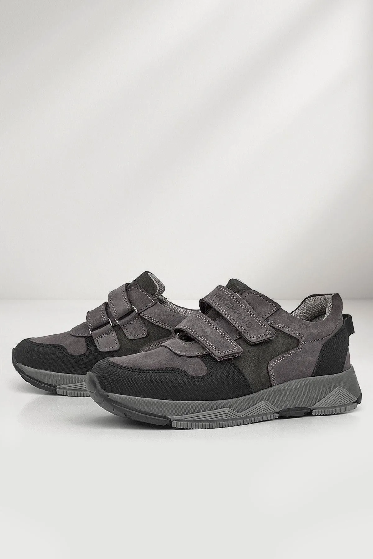 Hakiki Deri Gri Çocuk Sneakers Spor Ayakkabı