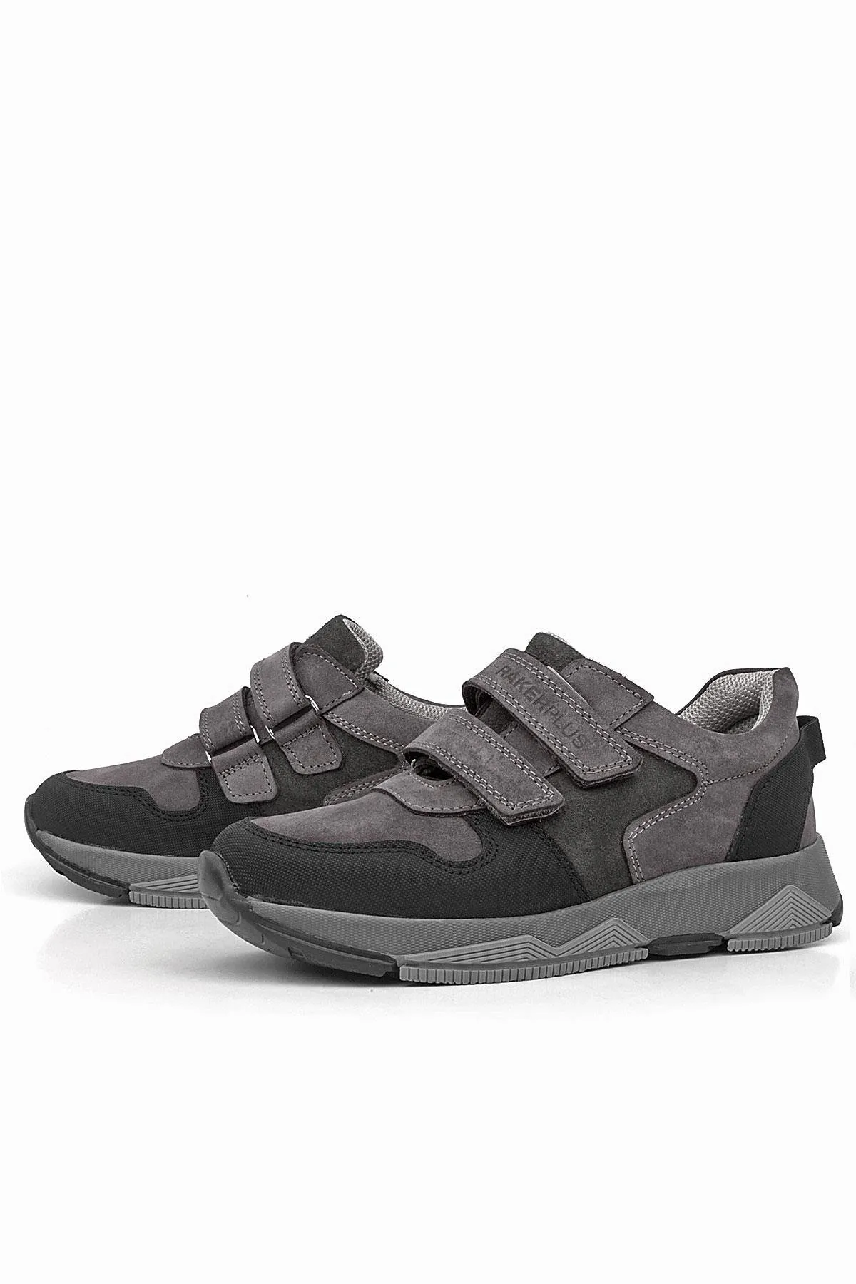 Hakiki Deri Gri Çocuk Sneakers Spor Ayakkabı